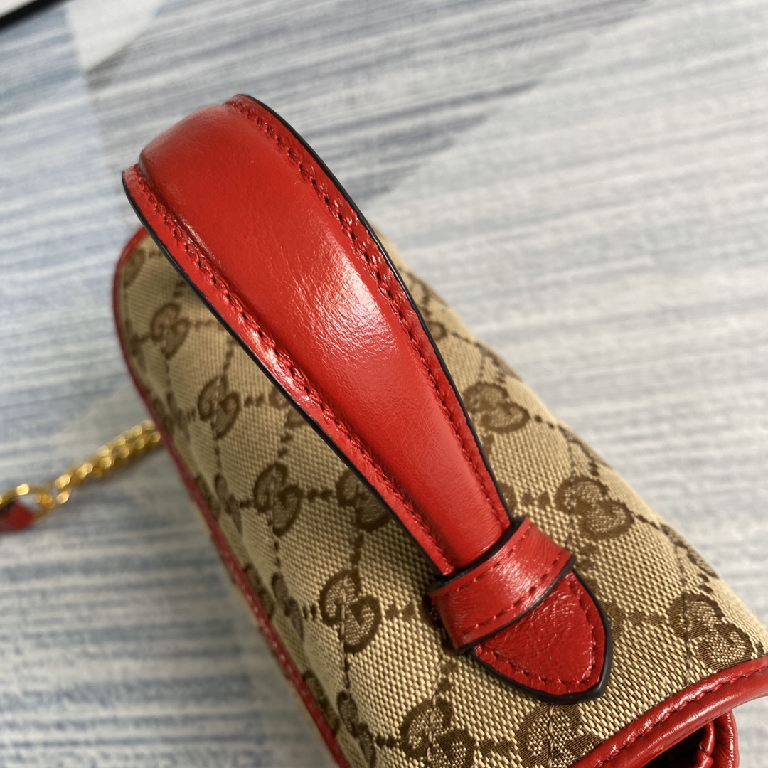 Gucci GG Marmont Mini Top Handle Bag Shoulder Bag 583571 Red